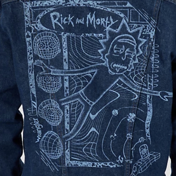Wrangler | Unisex Limited Edition Western Rick & Morty Denim Jacket Cowboy - Picture 8 of 10